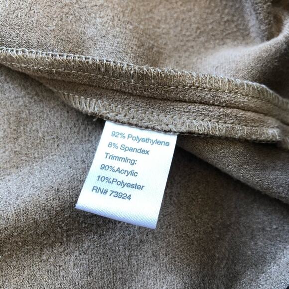 Ming Wang Heritage Laser Cut Faux Suede Open Jacket M Tan Black EUC - Picture 8 of 15